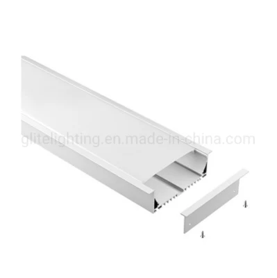 Perfil de tira de alumínio LED Perfil embutido de tamanho grande para iluminação linear de barra de LED Alu