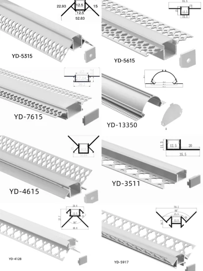 Perfil de iluminação linear de perfil de LED de alumínio sem bordas 91,69*51